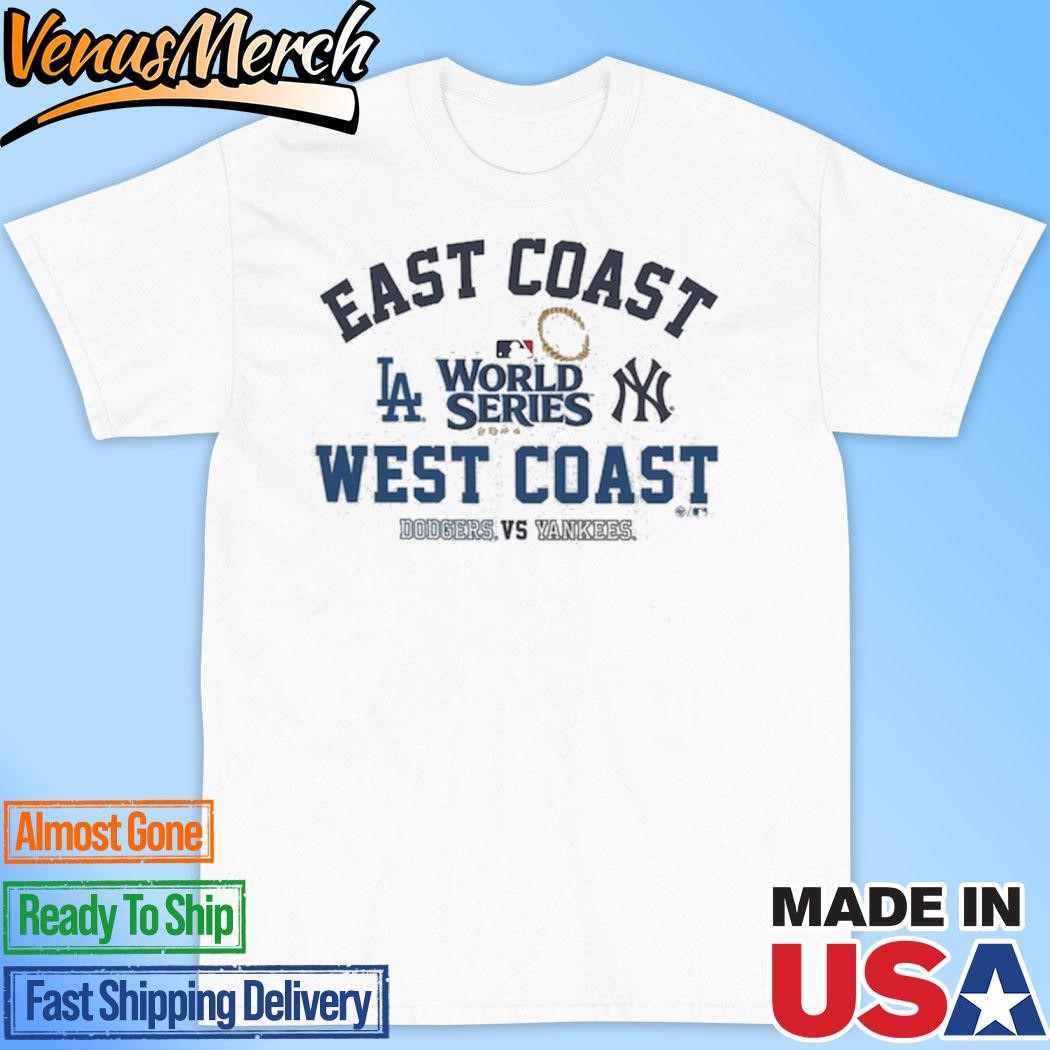 Official Los Angeles Dodgers vs. New York Yankees '47 Ash 2024 World Series Matchup T-Shirt