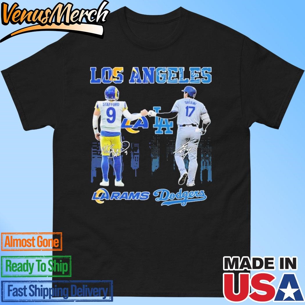 Official Los Angeles Rams Los Angeles Dodgers The Rivals In The City T-Shirt