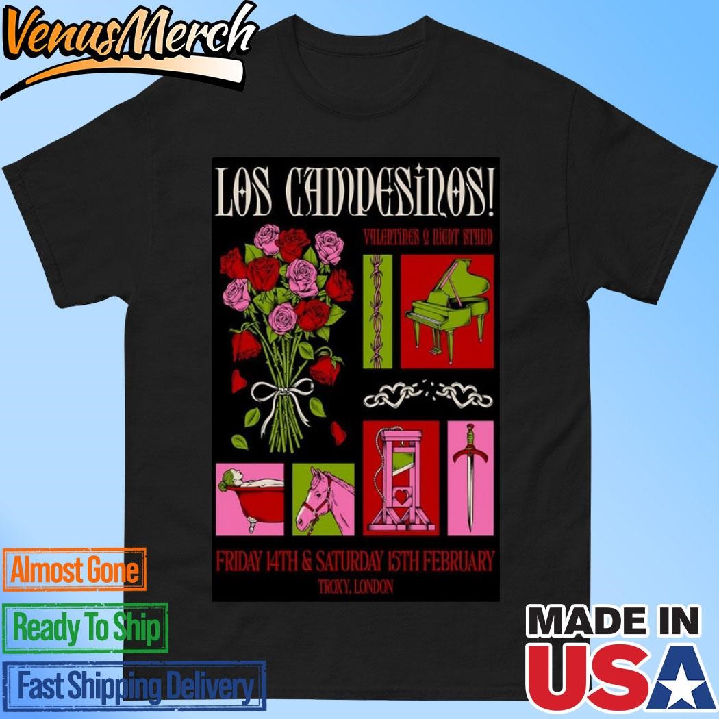 Official Los Campesinos! February 14-15, 2025 Troxy, London UK Tour Poster Shirt