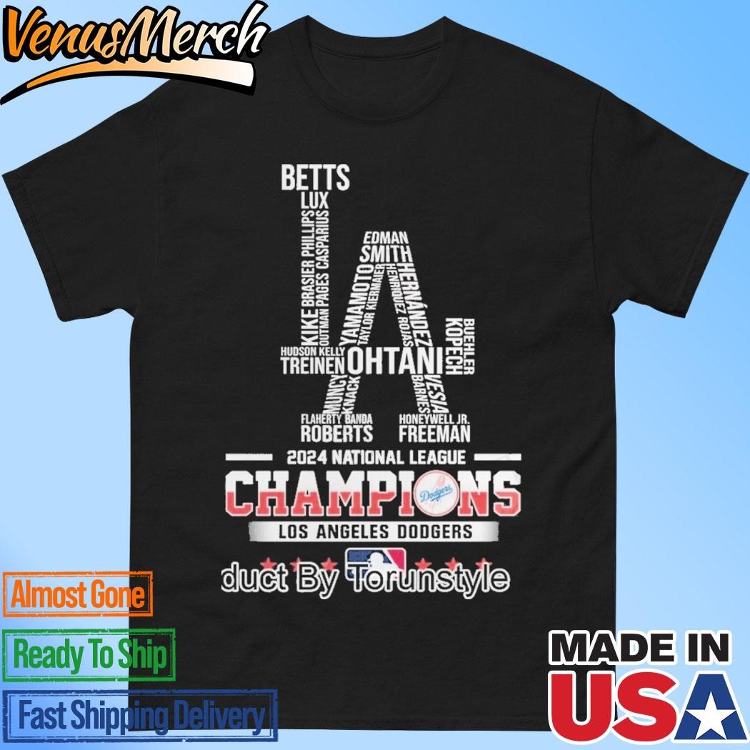 Official MLB Los Angeles Dodgers 2024 National League Champions T-Shirt