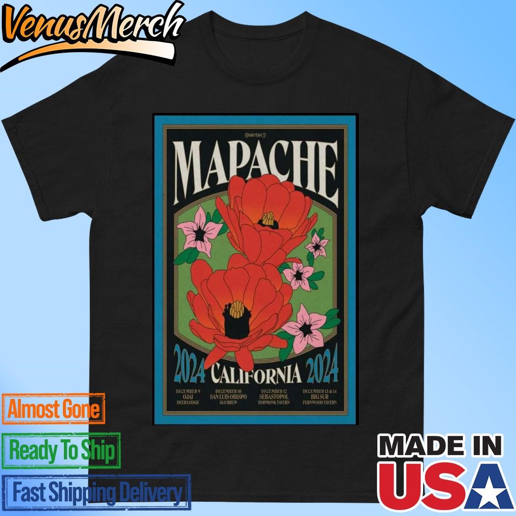 Official Mapache California December Shows 2024 Poster Shirt