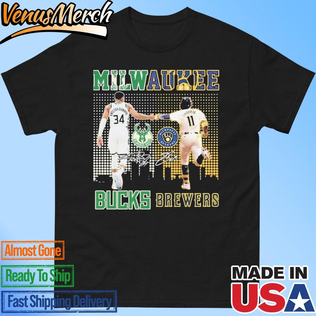 Official Milwaukee Bucks Antetokounmpo And Milwaukee Brewers Chourio 2024 T-Shirt