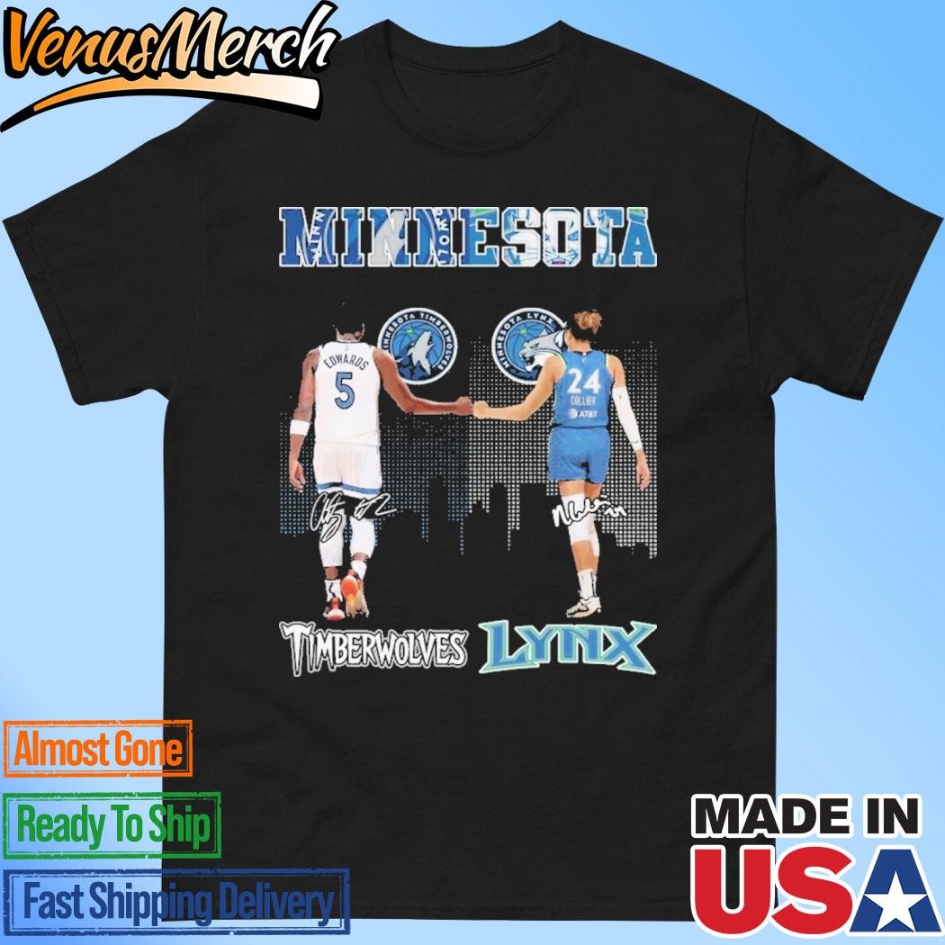 Official Minnesota Timberwolves Anthony Edwards Minnesota Lynx Napheesa Collier T-Shirt