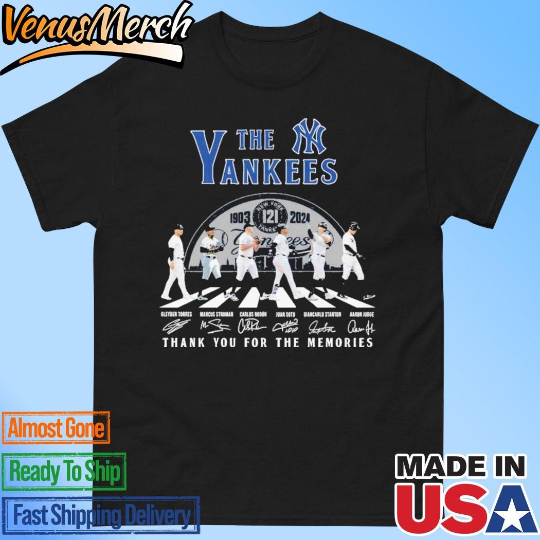 Official New York Yankees 1903-2024 The Yankees 121 Years Thank You For The Memories T-Shirt