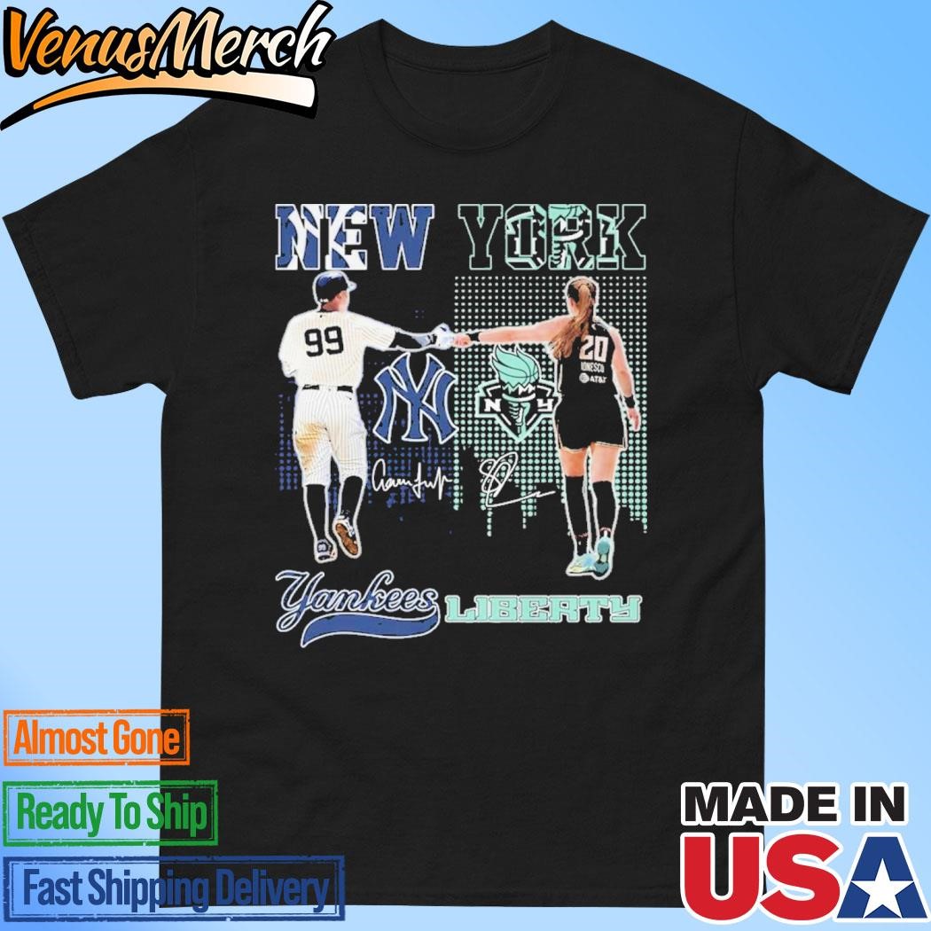 Official New York Yankees Aaron Judge New York Liberty Sabrina Ionescu T-Shirt