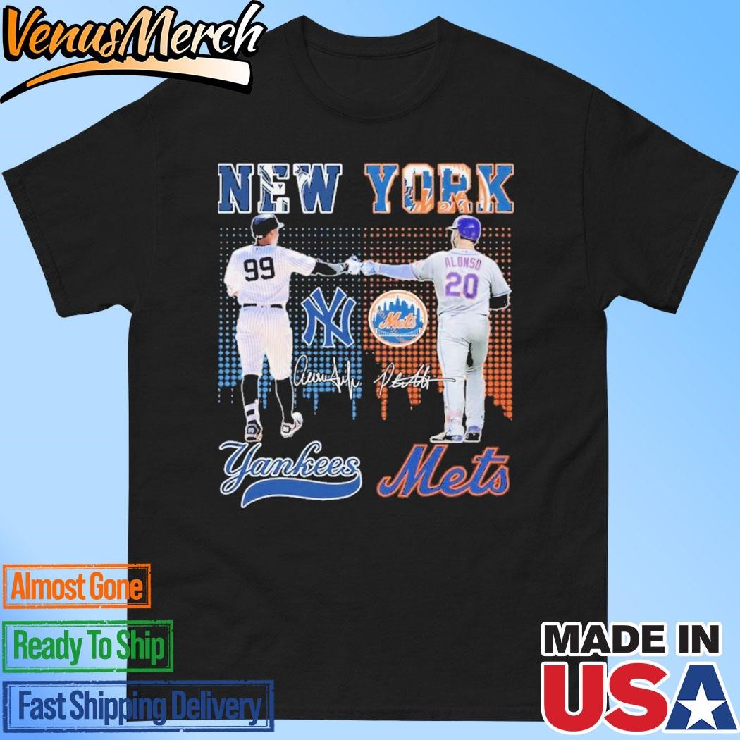 Official New York Yankees Aaron Judge New York Mets Pete Alonso T-Shirt