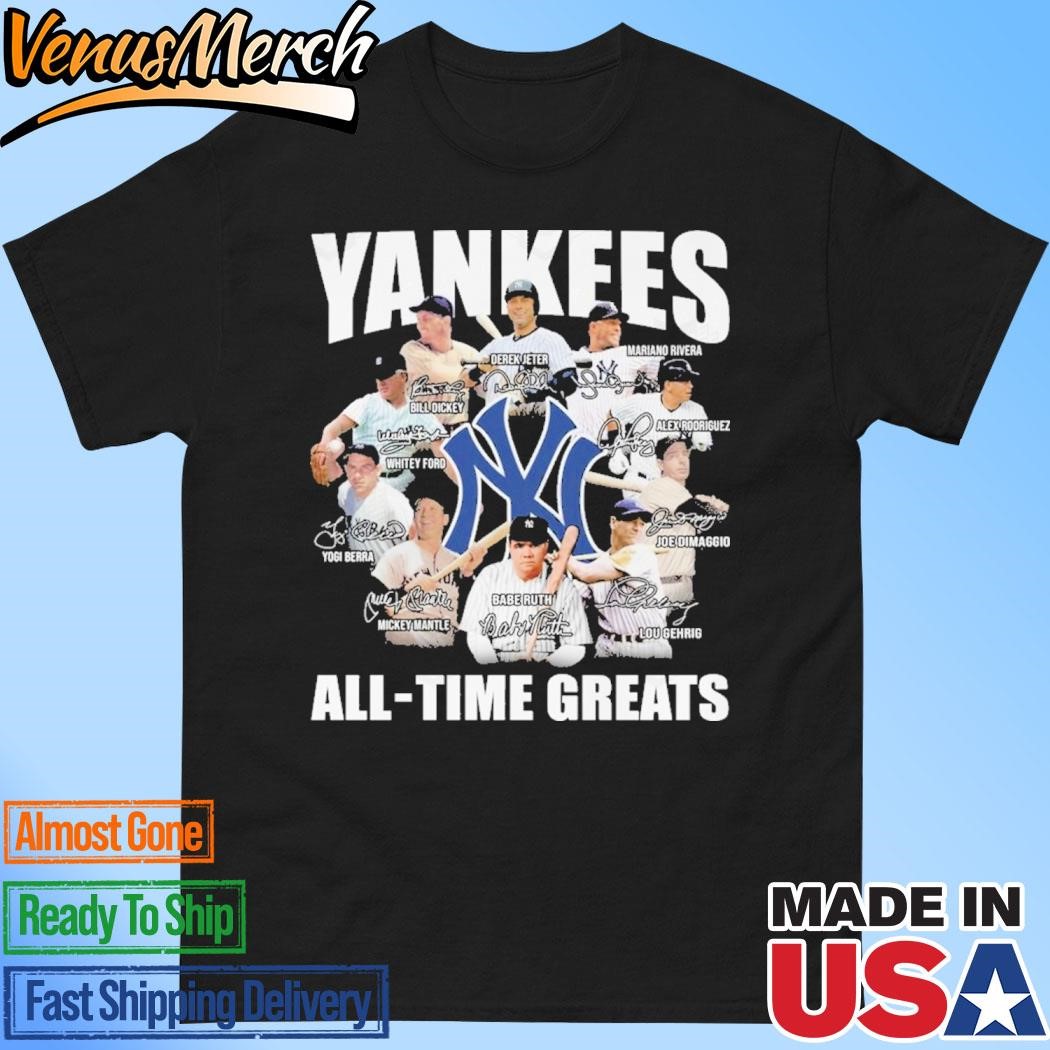 Official New York Yankees All – Time Greats Signature Unisex T-Shirt