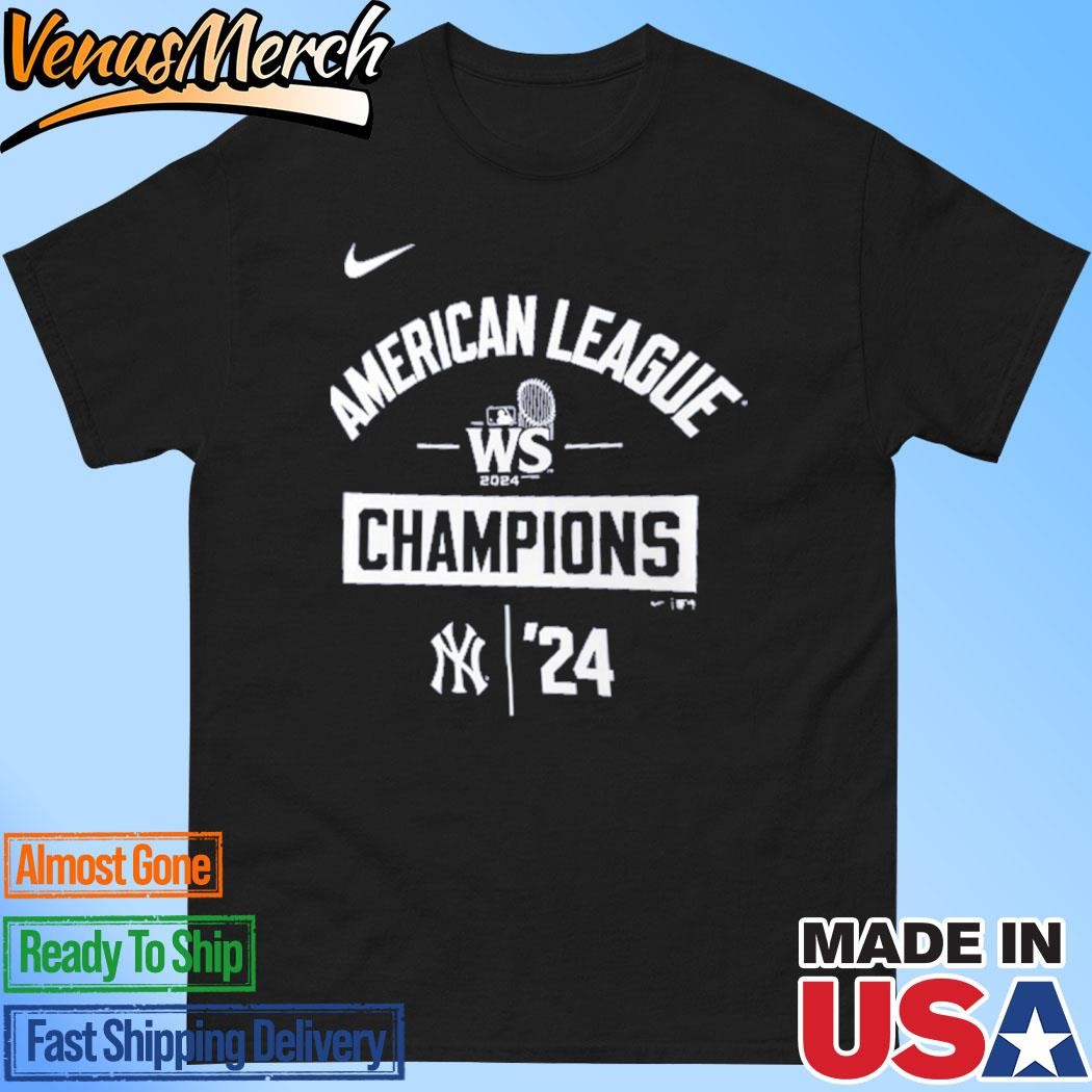 Official New York Yankees Nike 2024 American League Champions Arched Lockup T-Shirt