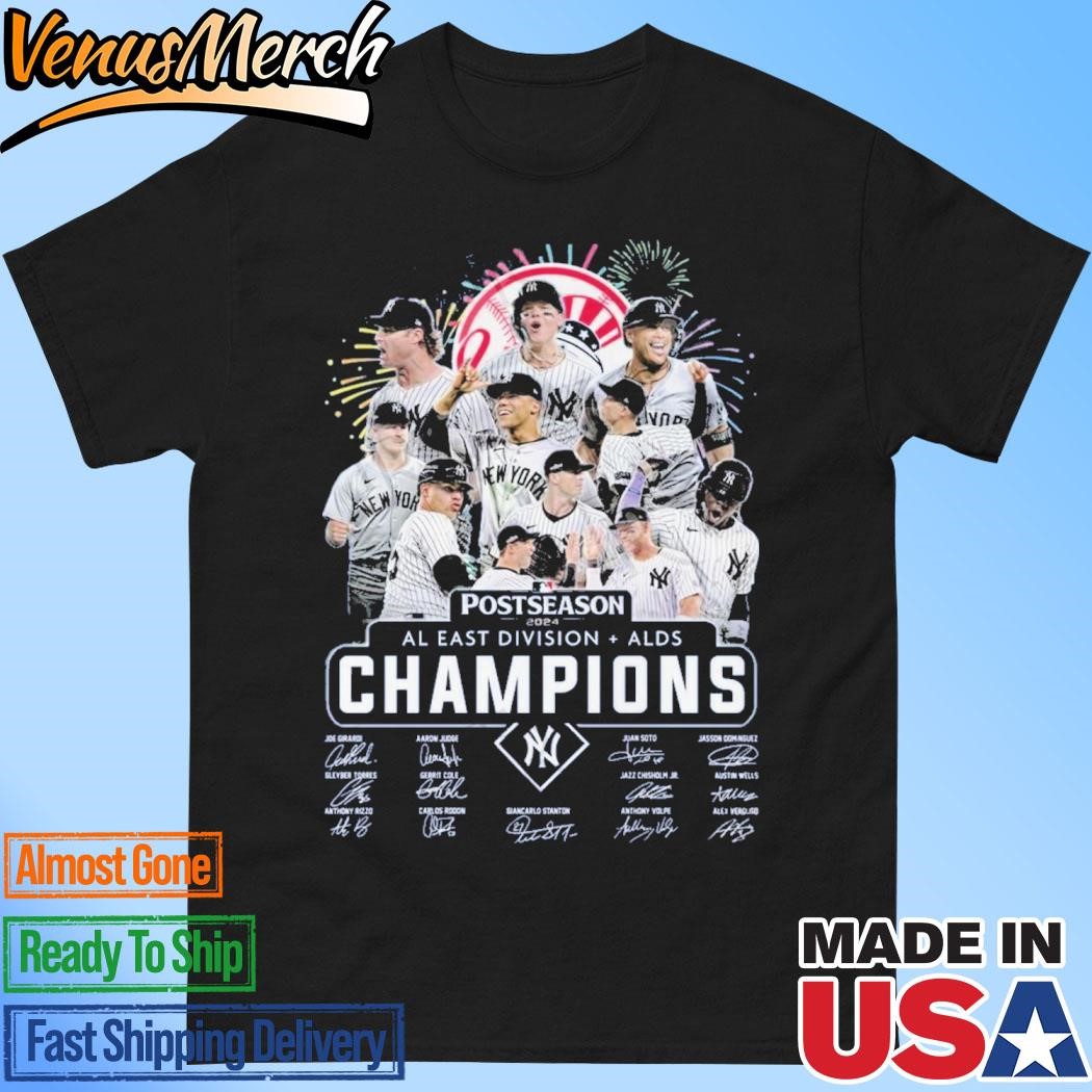 Official New York Yankees Postseason 2024 AL East Division + ALDS Champions T-Shirt