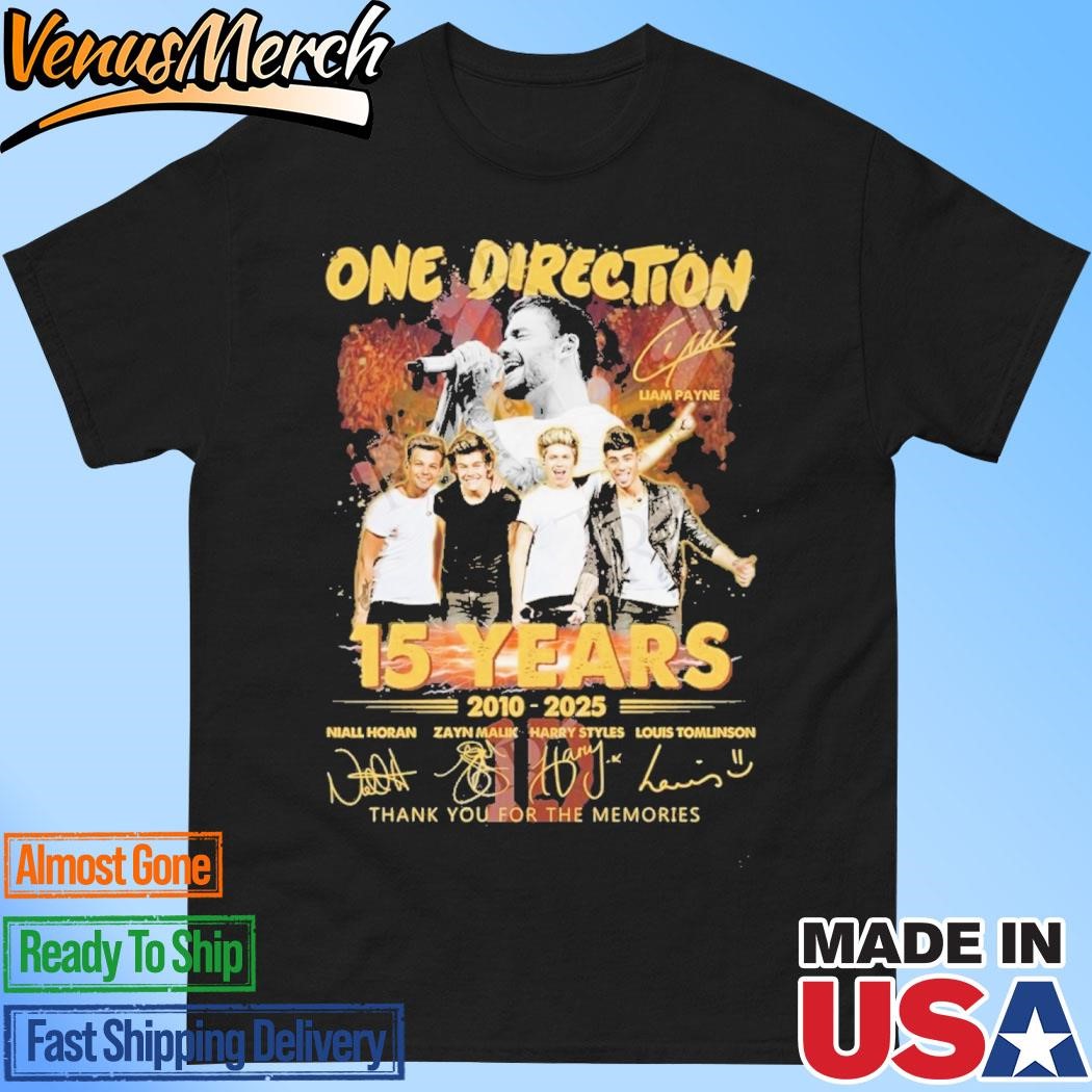 Official One Direction Liam Payne 15 Years 2010-2025 Thank You For The Memories T-Shirt