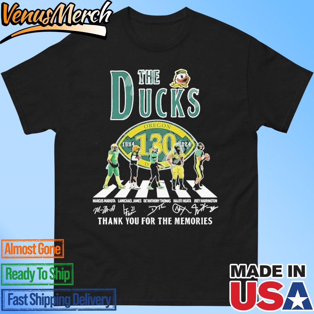 Official Oregon Ducks 130th Anniversary 1894-2024 Thank You For The Memories T-Shirt