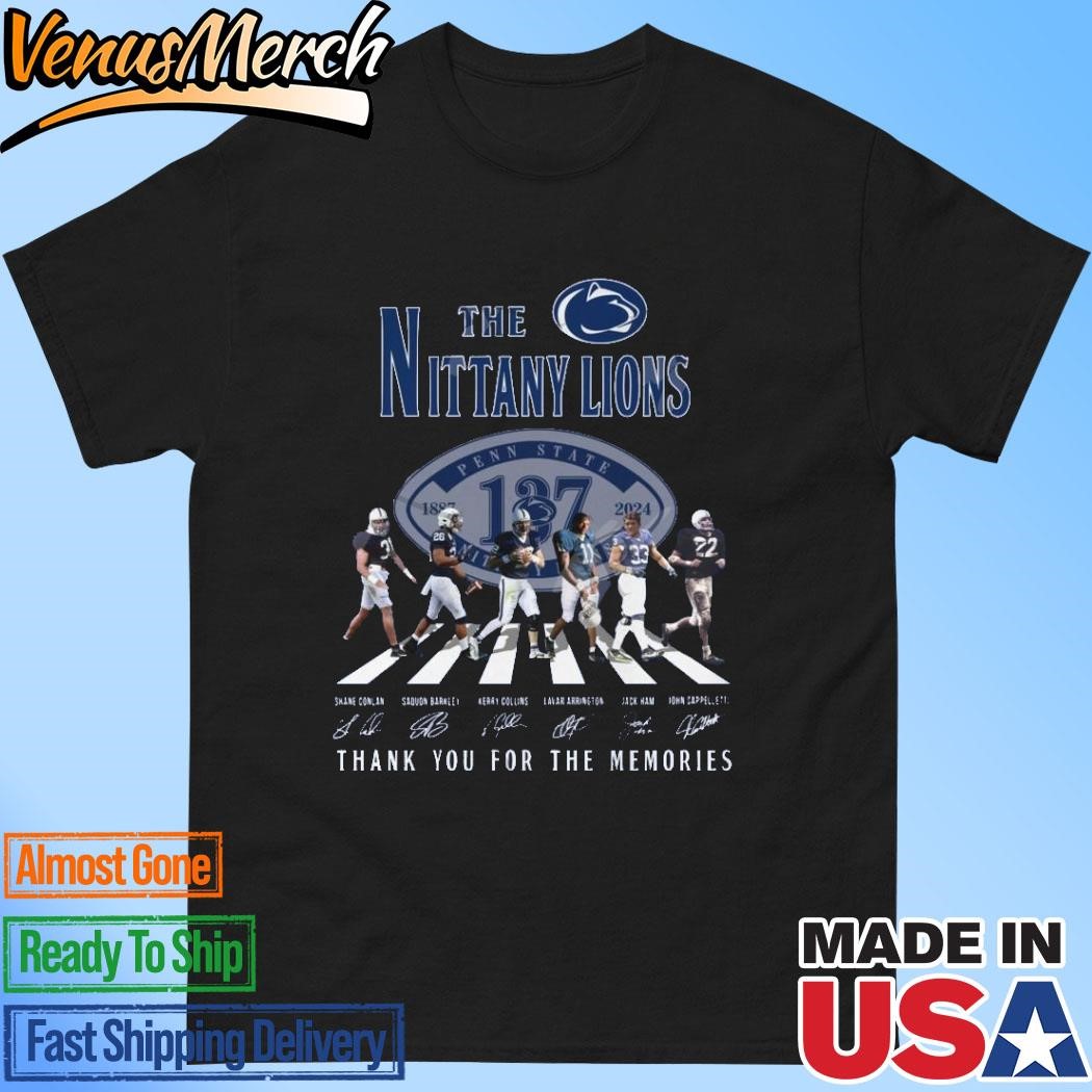 Official Penn State Nittany Lions 137th Anniversary 1887-2024 Thank You For The Memories T-Shirt