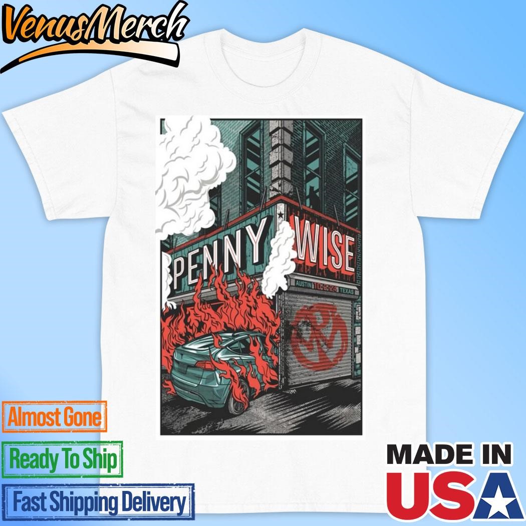 Official Pennywise October 2 2024 Live At Austin, TX Band Tour Poster Shirt