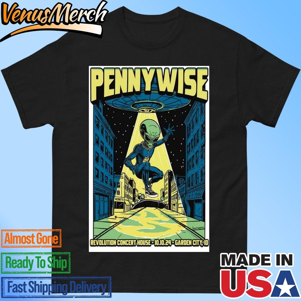 Official Pennywise Revolution Concert House 10.10.24 Garden City ID Tour Poster Shirt