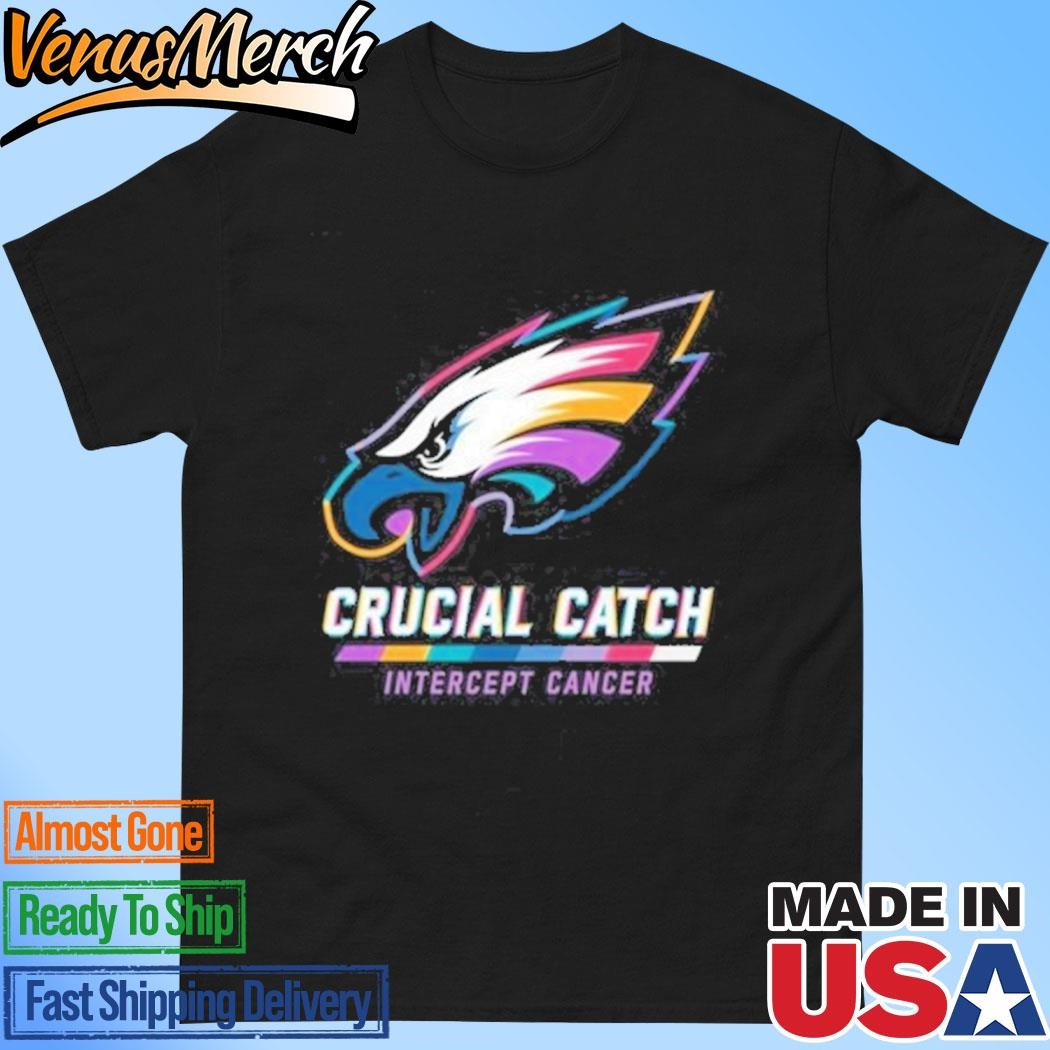 Official Philadelphia Eagles 2024 Crucial Catch Intercept Cancer Awareness T-Shirt