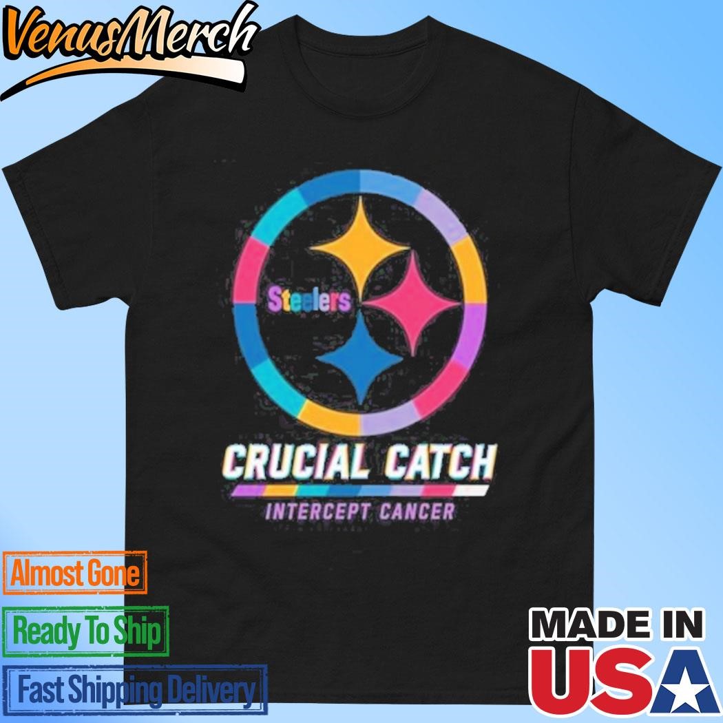 Official Pittsburgh Steelers 2024 Crucial Catch Intercept Cancer Awareness T-Shirt