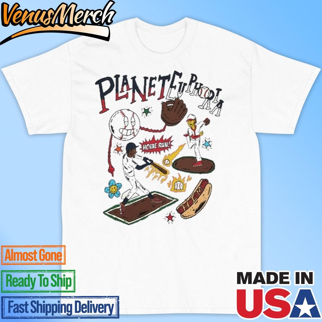 Official Planet Euphoria Home Run Hot Dog Baseball T-Shirt