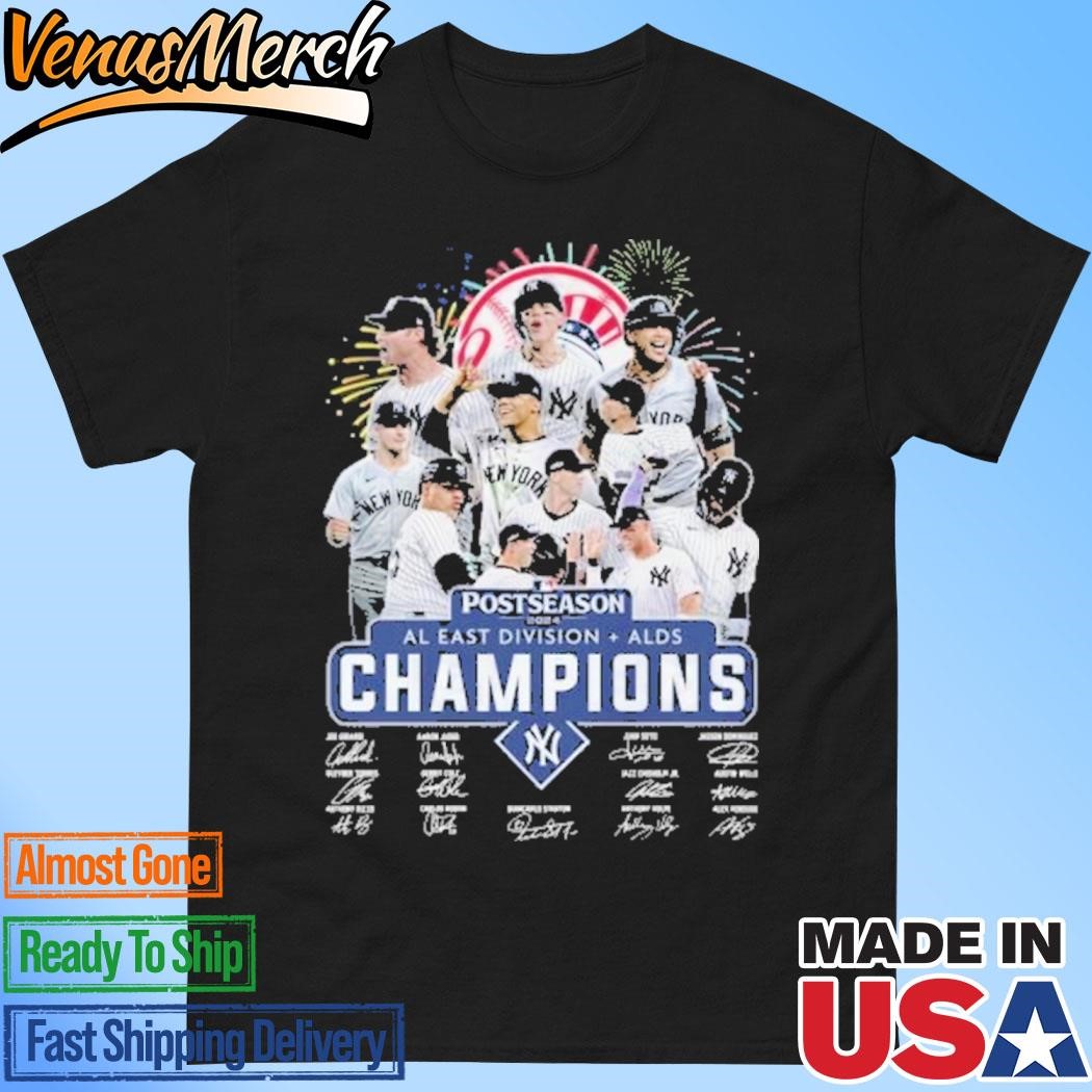 Official Postseason AL East Division – ALDS Champions New York Yankees Signature Unisex T-Shirt