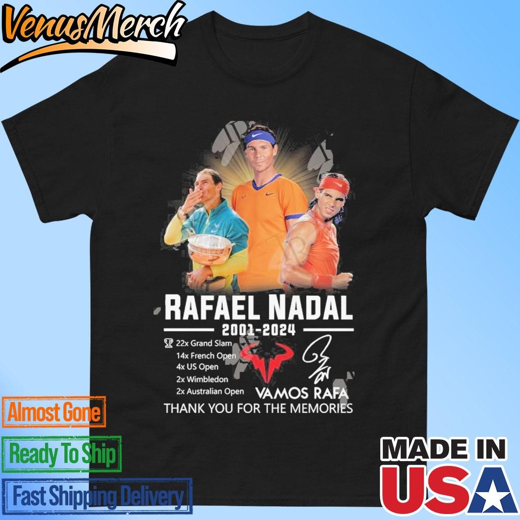 Official Rafael Nadal 2001-2024 Thank You For The Memories T-Shirt