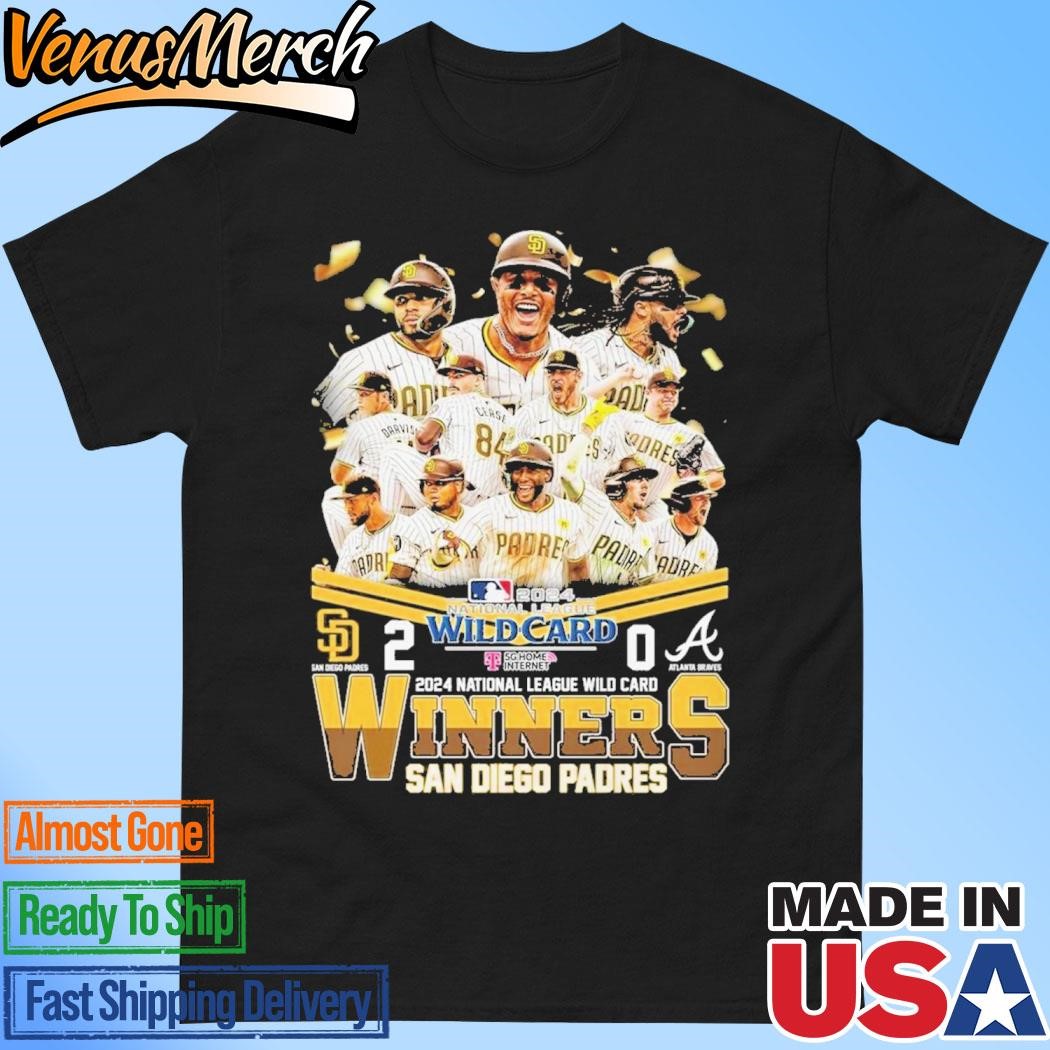 Official San Diego Padres 2024 National League Wild Card Winner T-Shirt