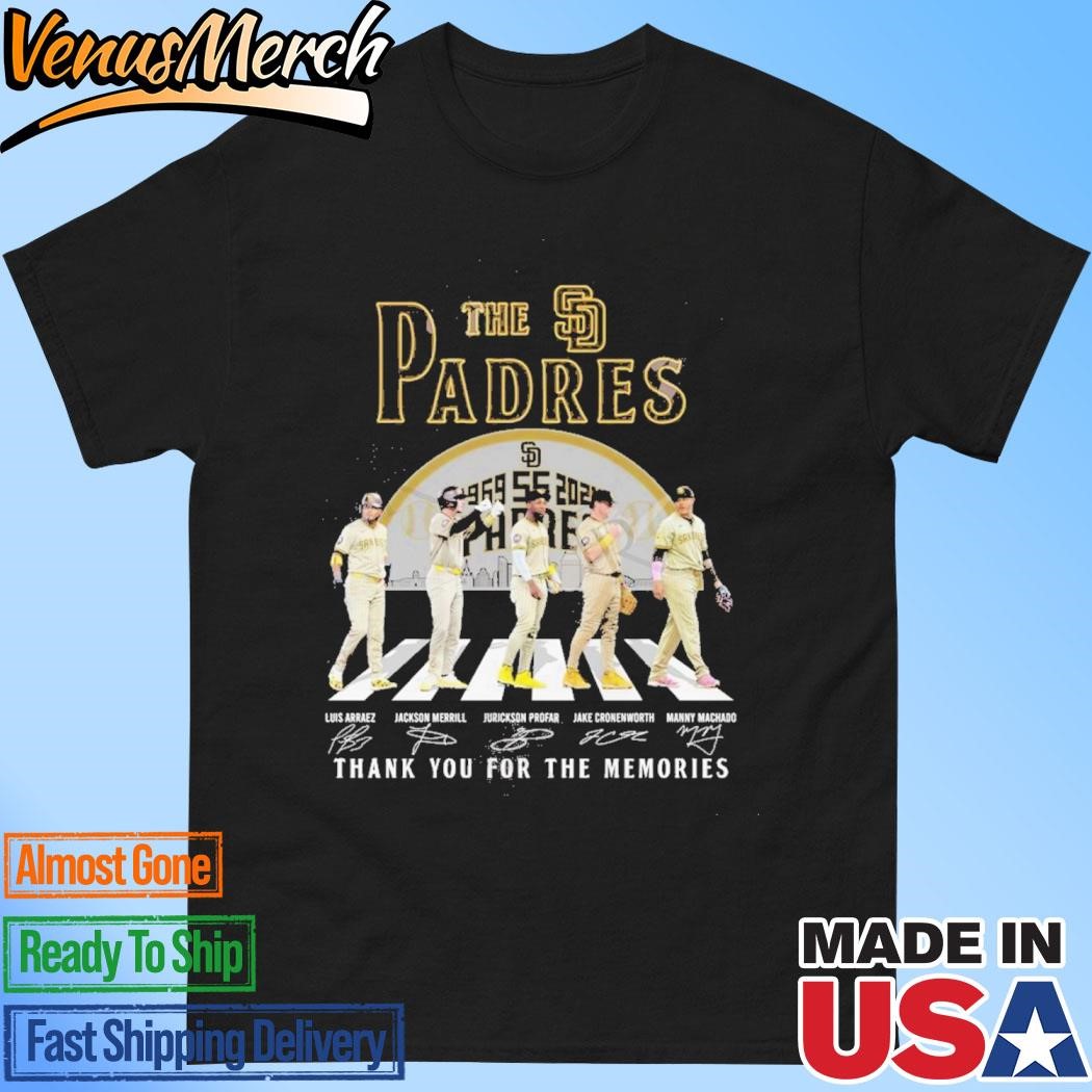 Official San Diego Padres 55 Years 1969-2024 Thank You For The Memories T-Shirt