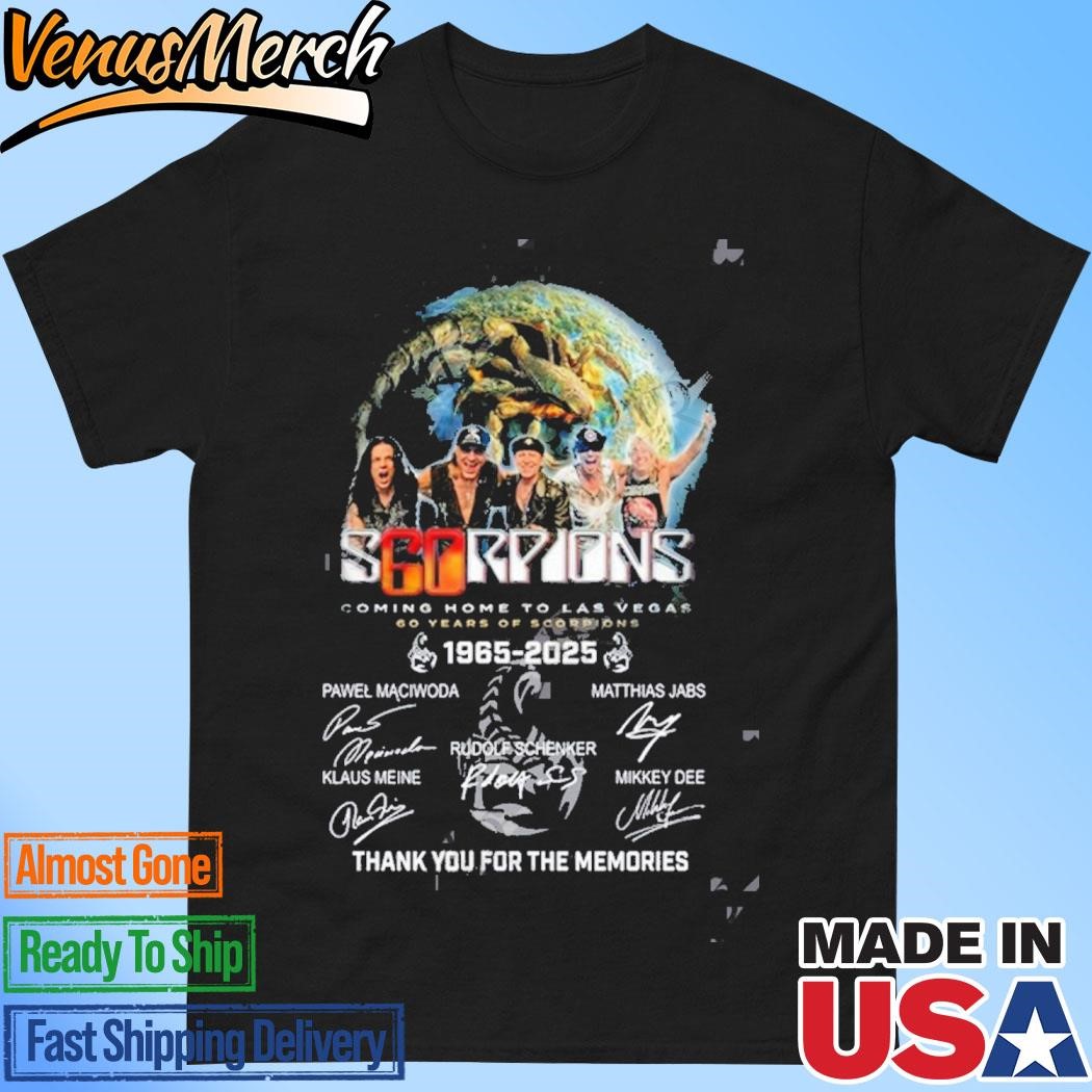 Official Scorpions Coming Home To Las Vegas 60 Years Of 1965-2025 Thank You For The Memories T-Shirt