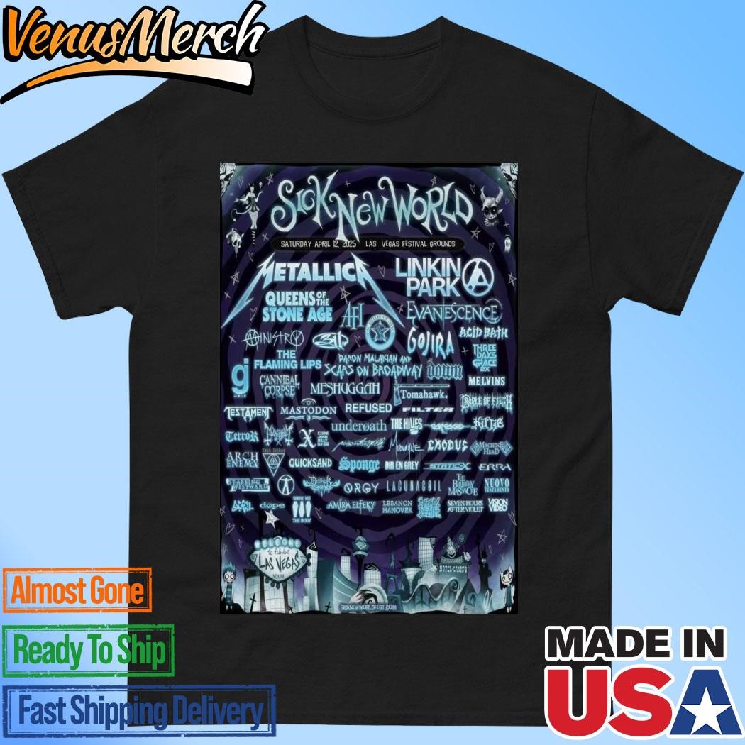 Official Sick New World April 12 2025 Las Vegas Festival Poster Shirt