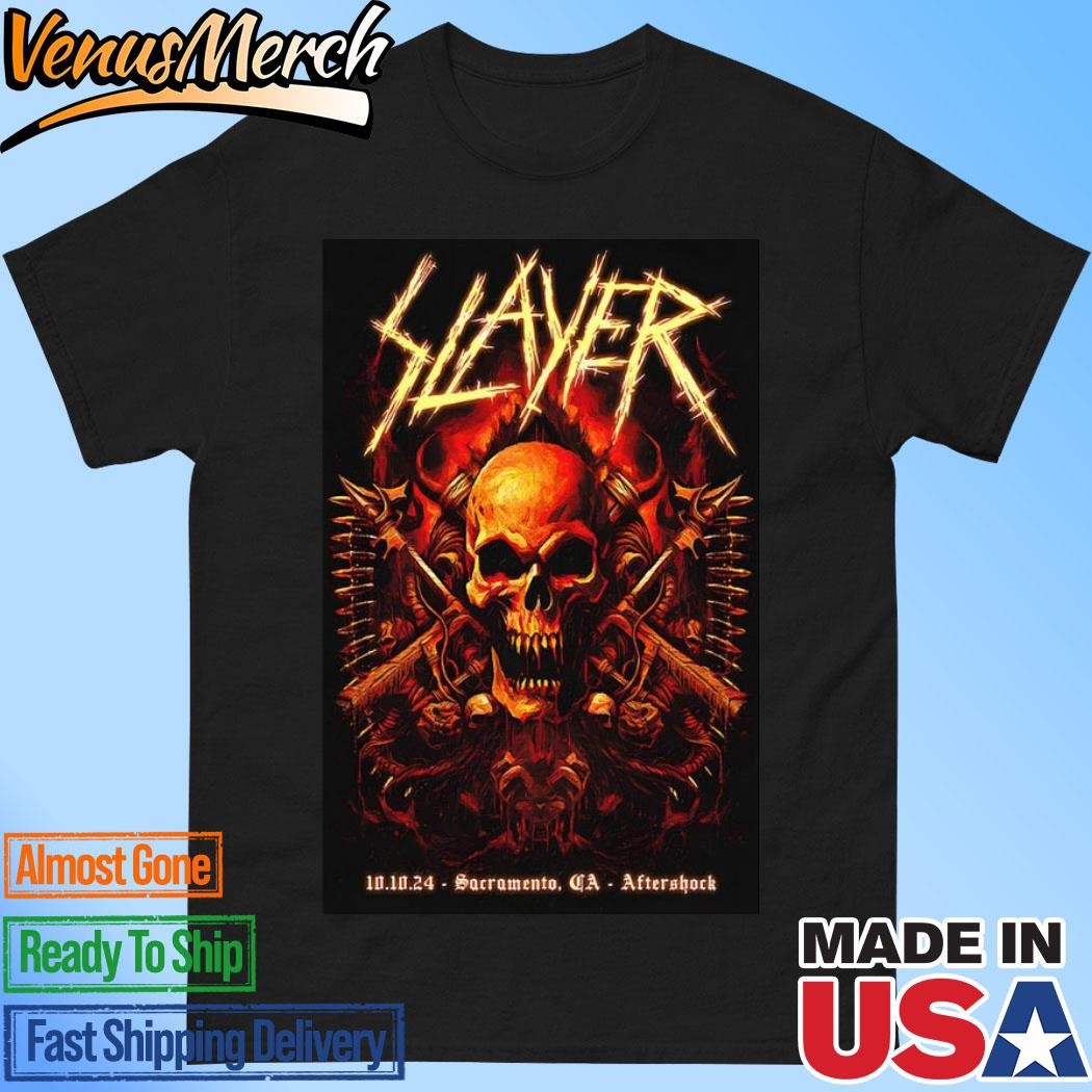 Official Slayer Aftershock, Sacramento CA 10.10.24 Show Poster Shirt