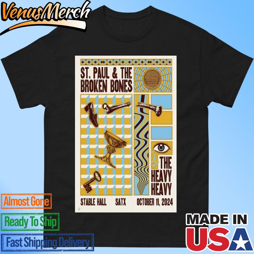 Official St. Paul & the Broken Bones Oct 11 2024 Stable Hall in San Antonio TX Tour Poster Shirt