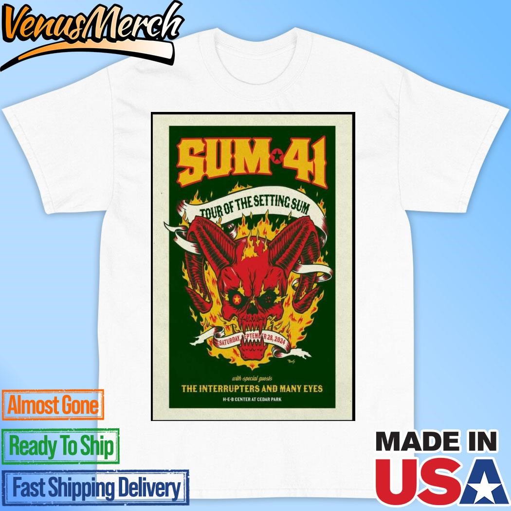 Official Sum 41 H-E-B Center Cedar Park, TX Sept 28 2024 Tour Poster Shirt