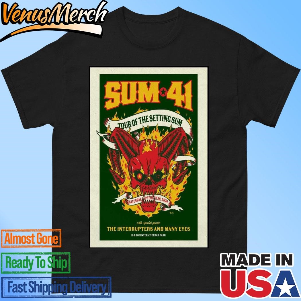 Official Sum 41 Sept 28 2024 H-e-b Center Cedar Park Tx Poster Shirt