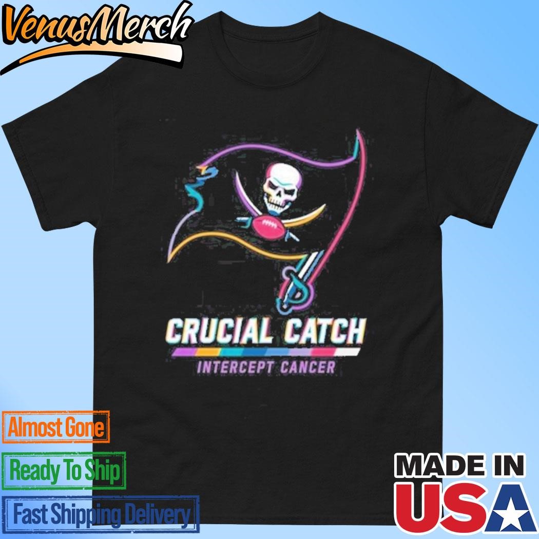 Official Tampa Bay Buccaneers 2024 Crucial Catch Intercept Cancer Awareness T-Shirt