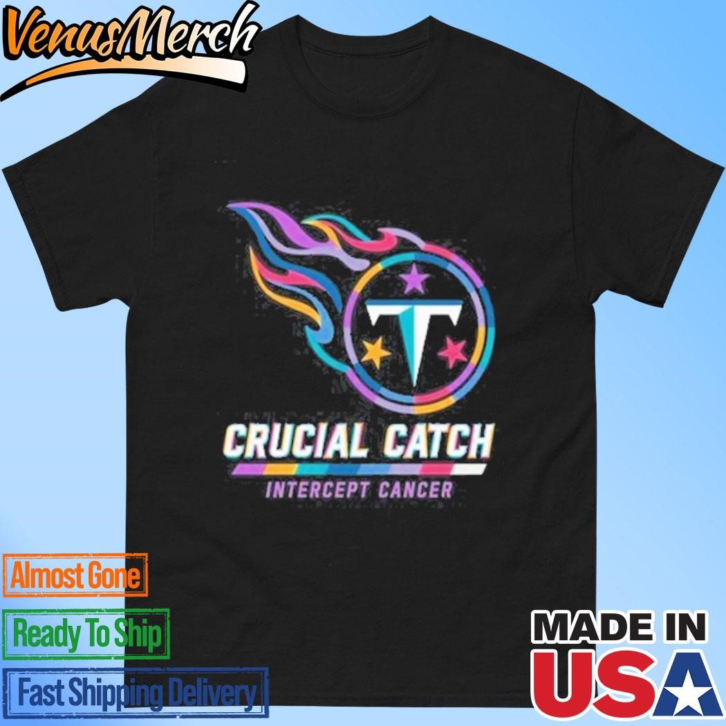 Official Tennessee Titans 2024 Crucial Catch Intercept Cancer Awareness T-Shirt