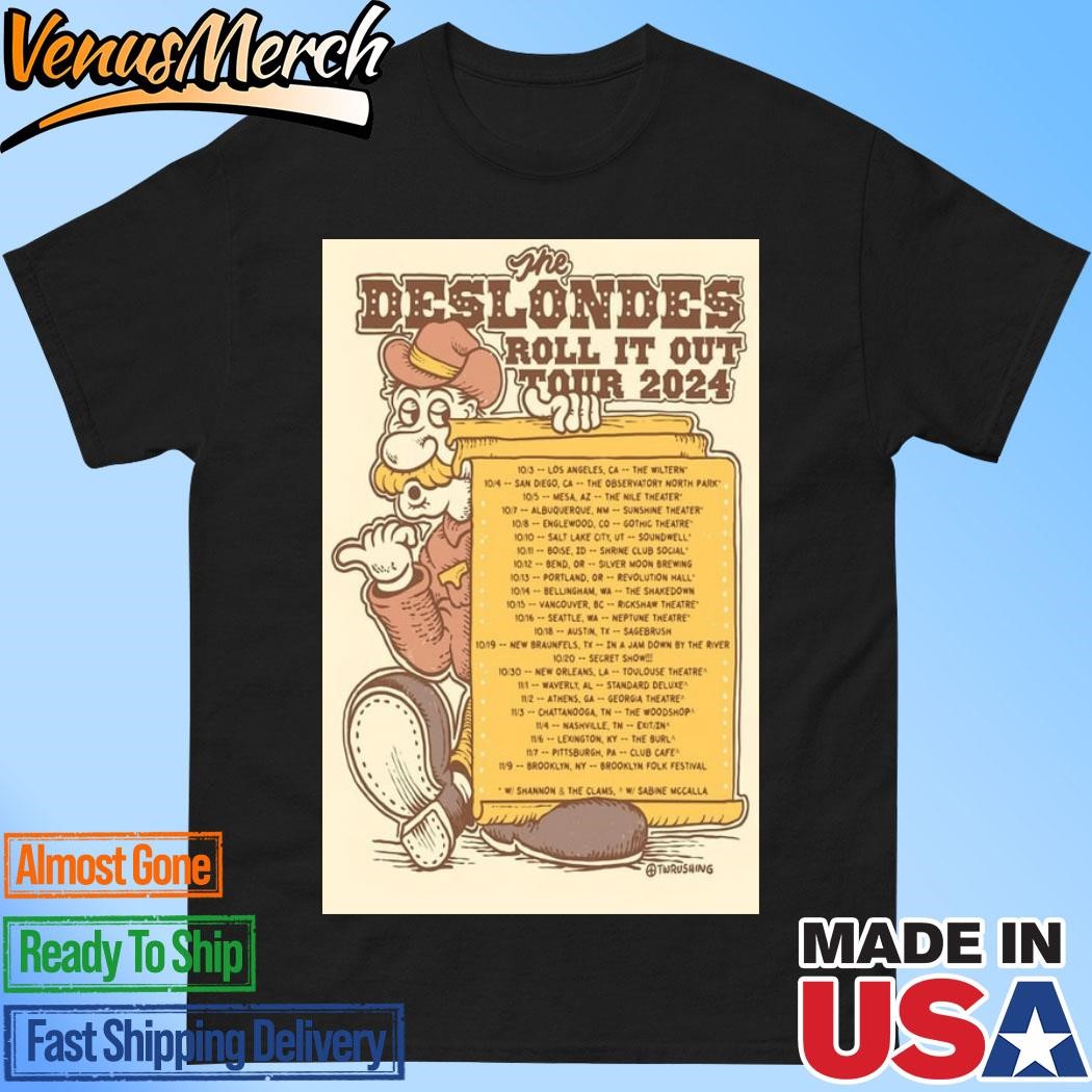 Official The Deslondes Roll It Out Tour 2024 Poster Shirt