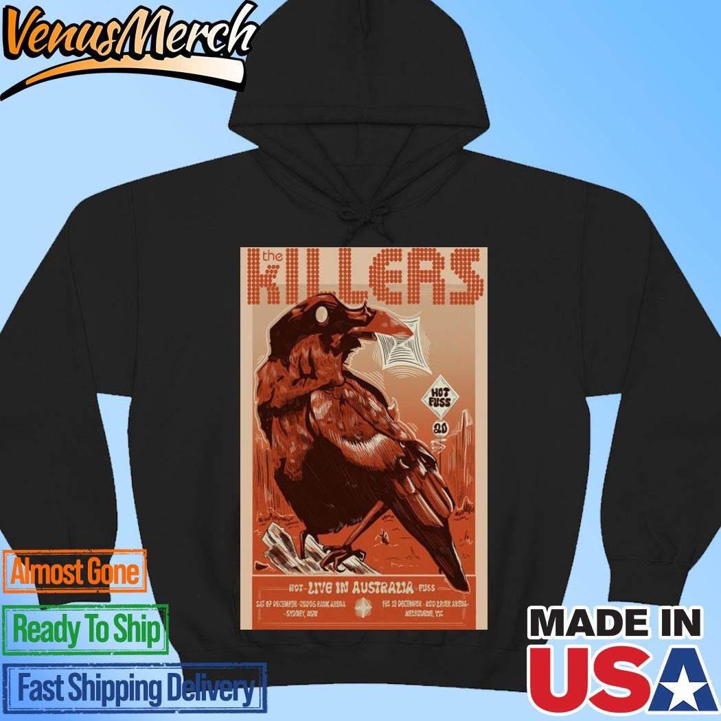 Official The Killers Dec 13 2024 The Killers at Rod Laver Arena, Melbourne, Hot Fuss Poster Hoodie