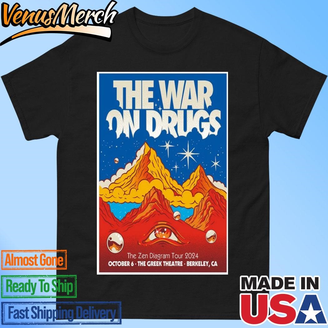 Official The War On Drugs The Greek Theatre, Berkeley CA Oct 6 2024 Band Event Poster Shirt