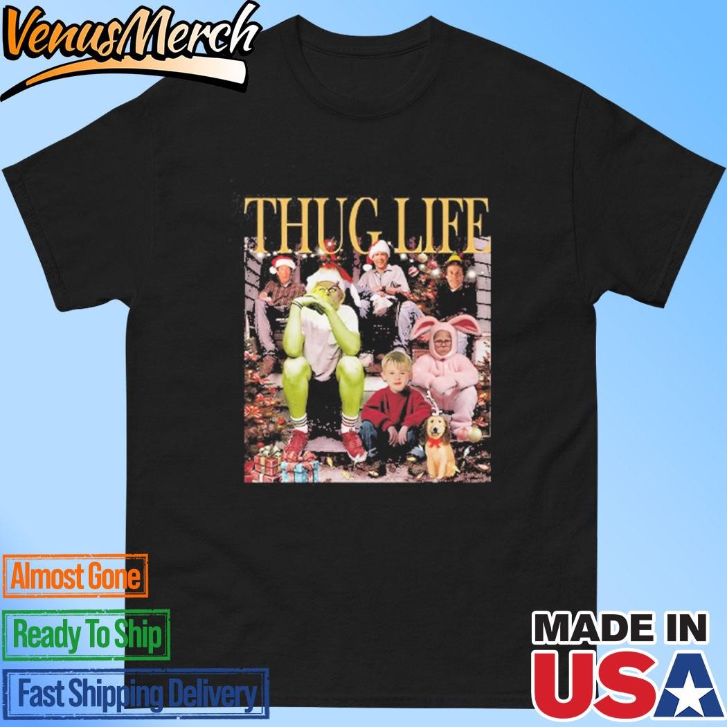 Official Thug Life Christmas Movies Grinch Home Alone Elf T Shirt