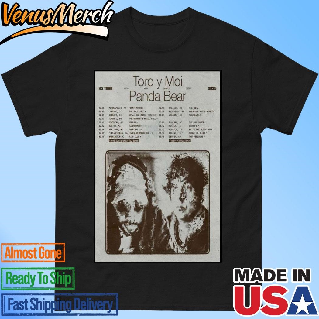 Official Toro Y Moi US Tour 2025 Poster Shirt