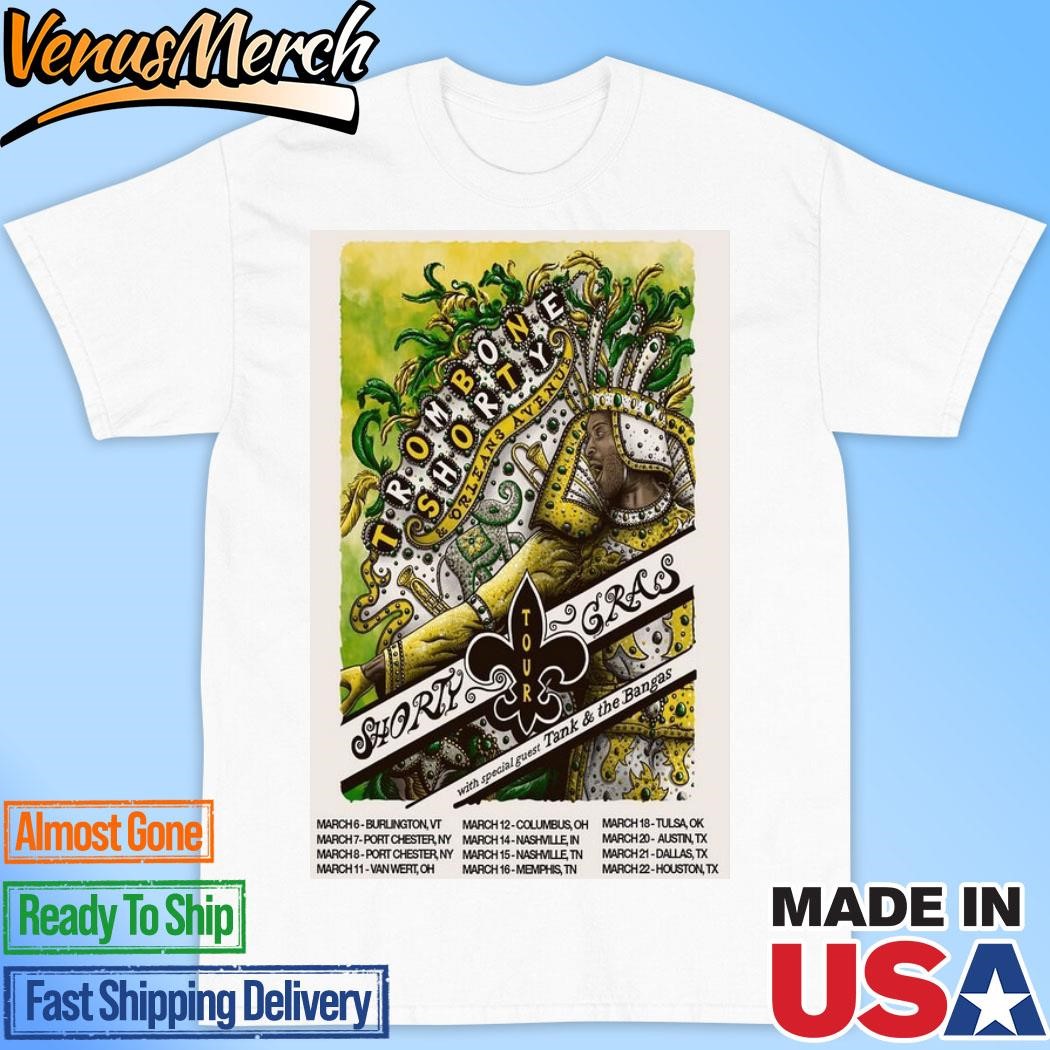 Official Trombone Shorty Shorty Gras Tour 2025 Poster Shirt