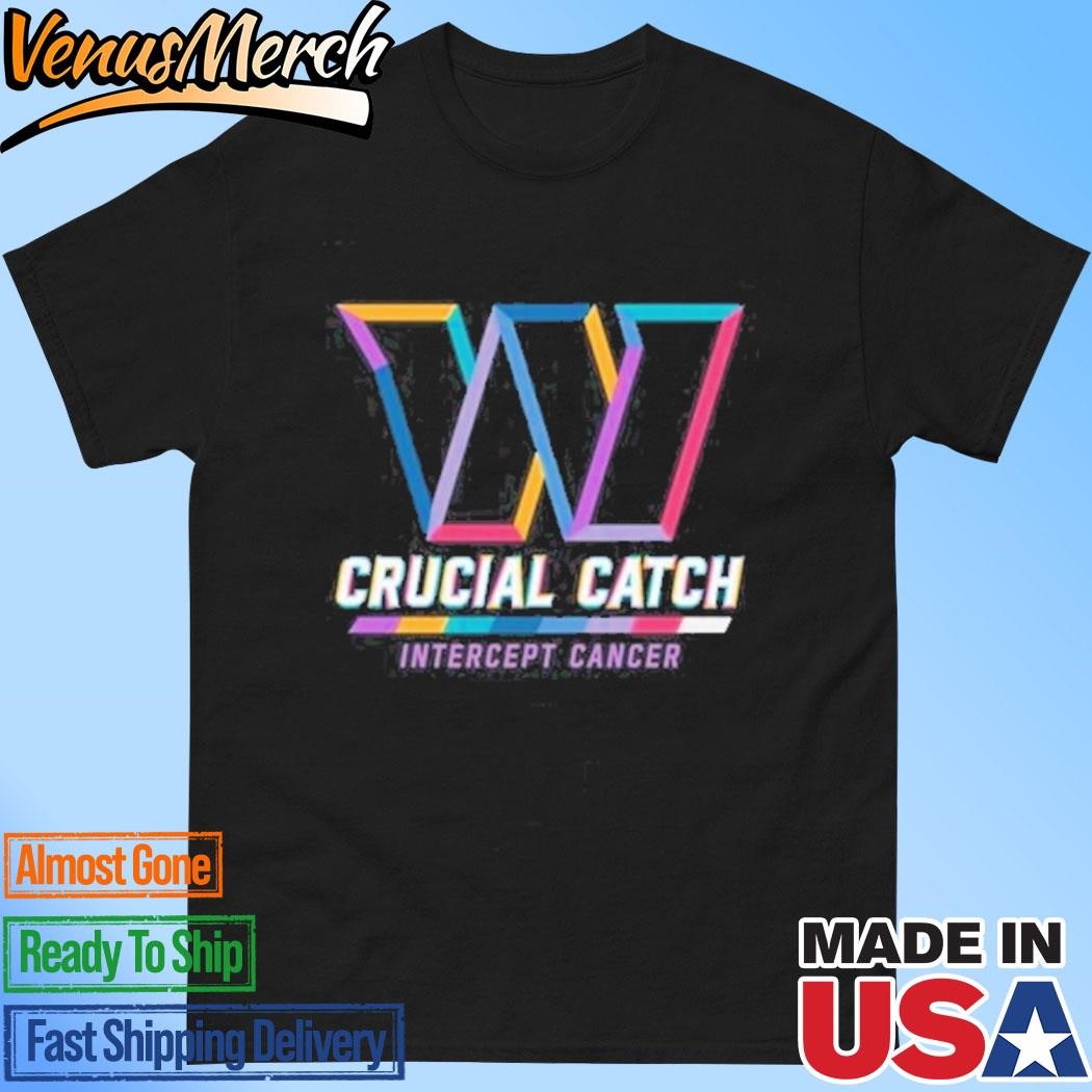 Official Washington Commanders 2024 Crucial Catch Intercept Cancer Awareness T-Shirt