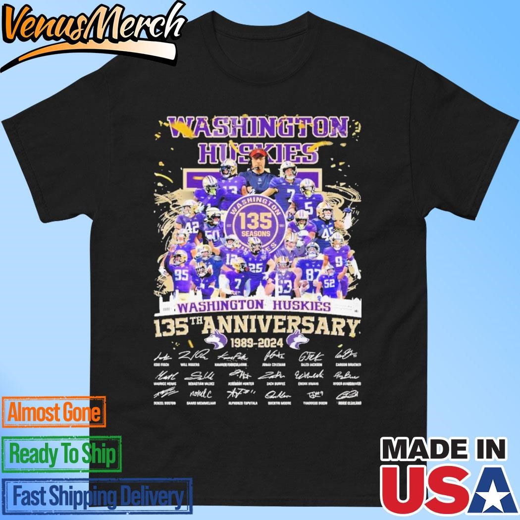 Official Washington Huskies 135th Anniversary 1989-2024 T-Shirt