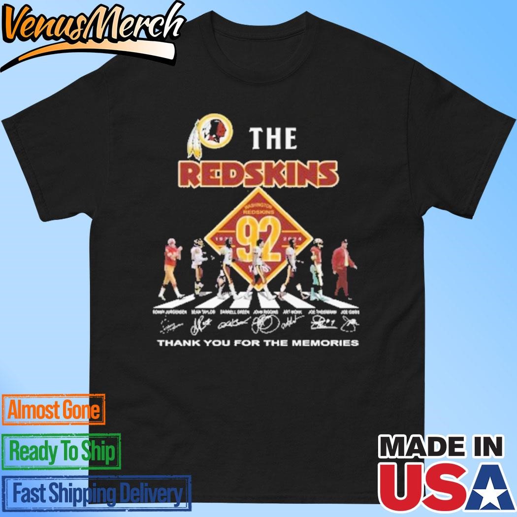 Official Washington Redskins Thank You For The Memories Of 92 Years 1932-2024 T-Shirt