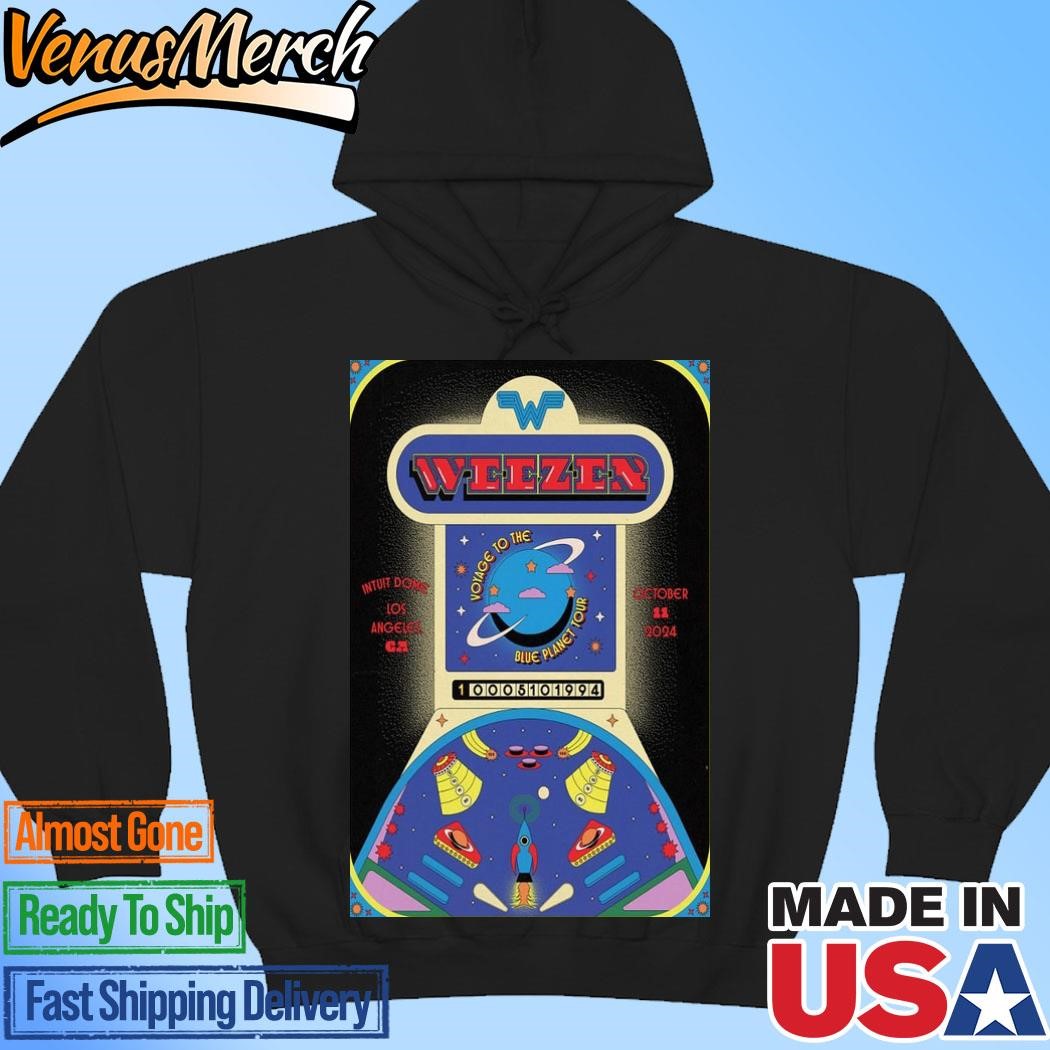 Official Weezer Event Los Angeles, CA Voyage To The Blue Planet Tour October 11, 2024 Poster Hoodie