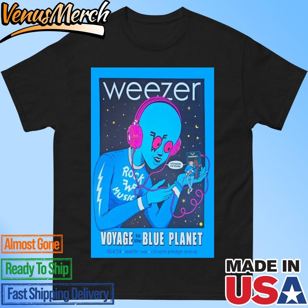 Official Weezer On Oct 4 2024 Climate Pledge Arena Seattle Wa Poster Shirt