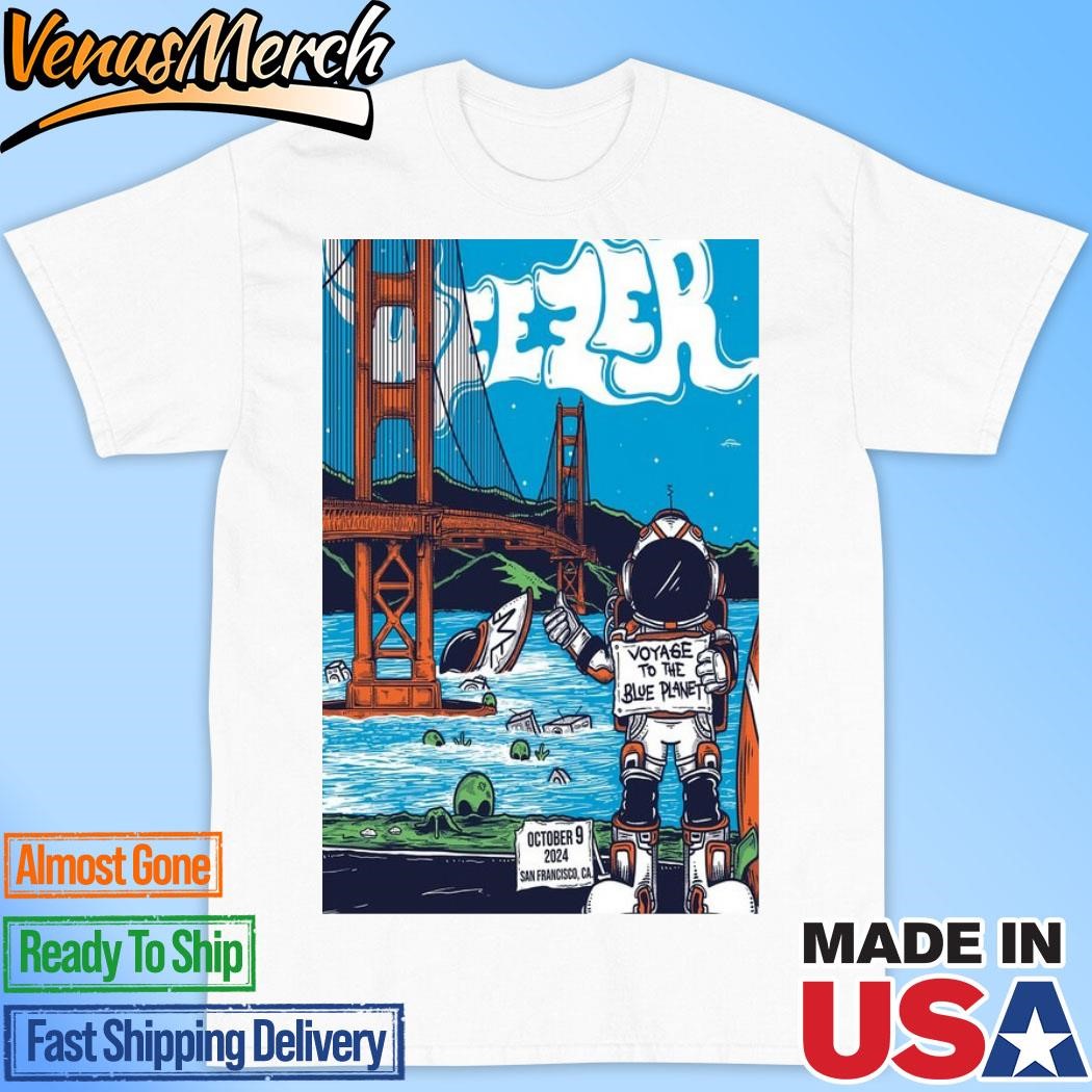 Official Weezer Voyage To The Blue Planet October 9 2024 San Francisco Tour Poster Shirt