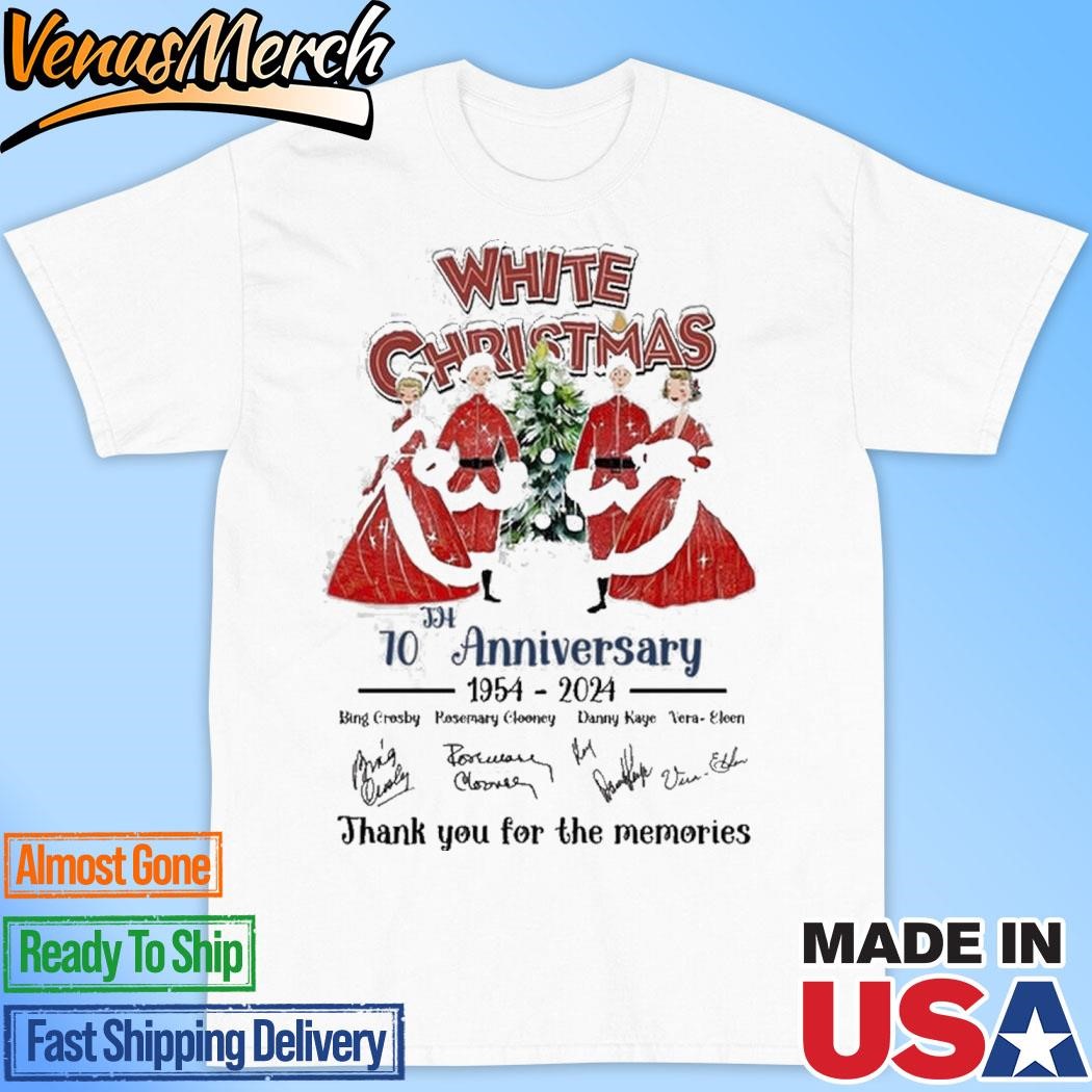 Official White Christmas Thank You For The Memories Of 70 Years 1954-2024 T-Shirt