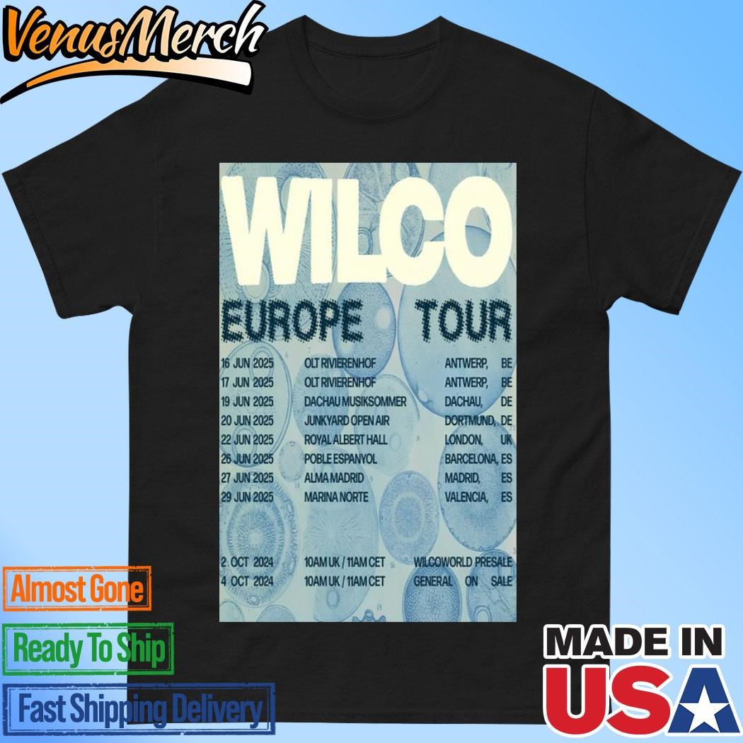 Official Wilco Europe Tour Belgium-Germany-UK-Spain 2024-2024 Poster Shirt