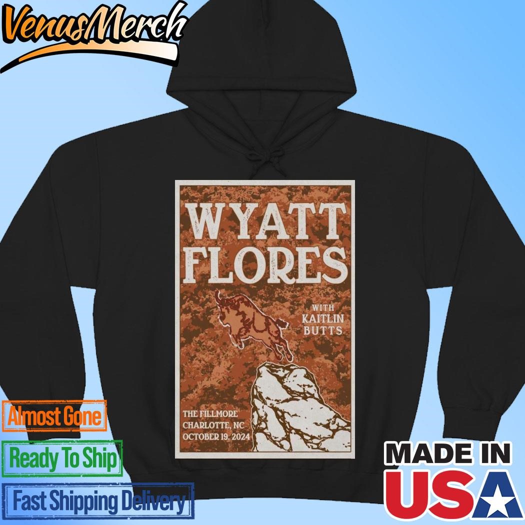 Official Wyatt Flores The Fillmore Charlotte in Charlotte, NC Oct 19, 2024 Poster Hoodie