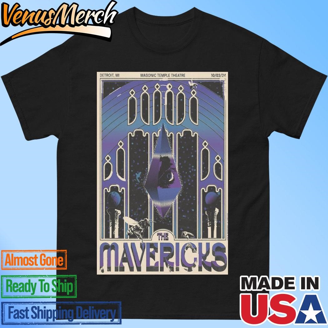 The Mavericks Oct 3 2024 Masonic Temple Theatre, Detroit, MI Concert Tour Poster Shirt