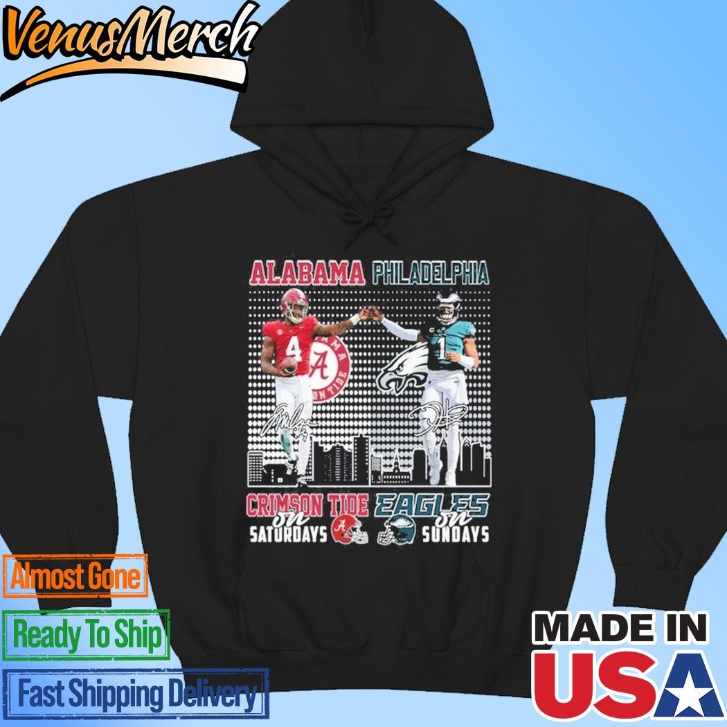 Official Alabama Crimson Tide On Saturdays Philadelphia Eagles On Sundays 2024 Hoodie